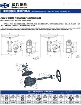 宏邦阀门专业生产手动蜗轮箱QDX3系列等